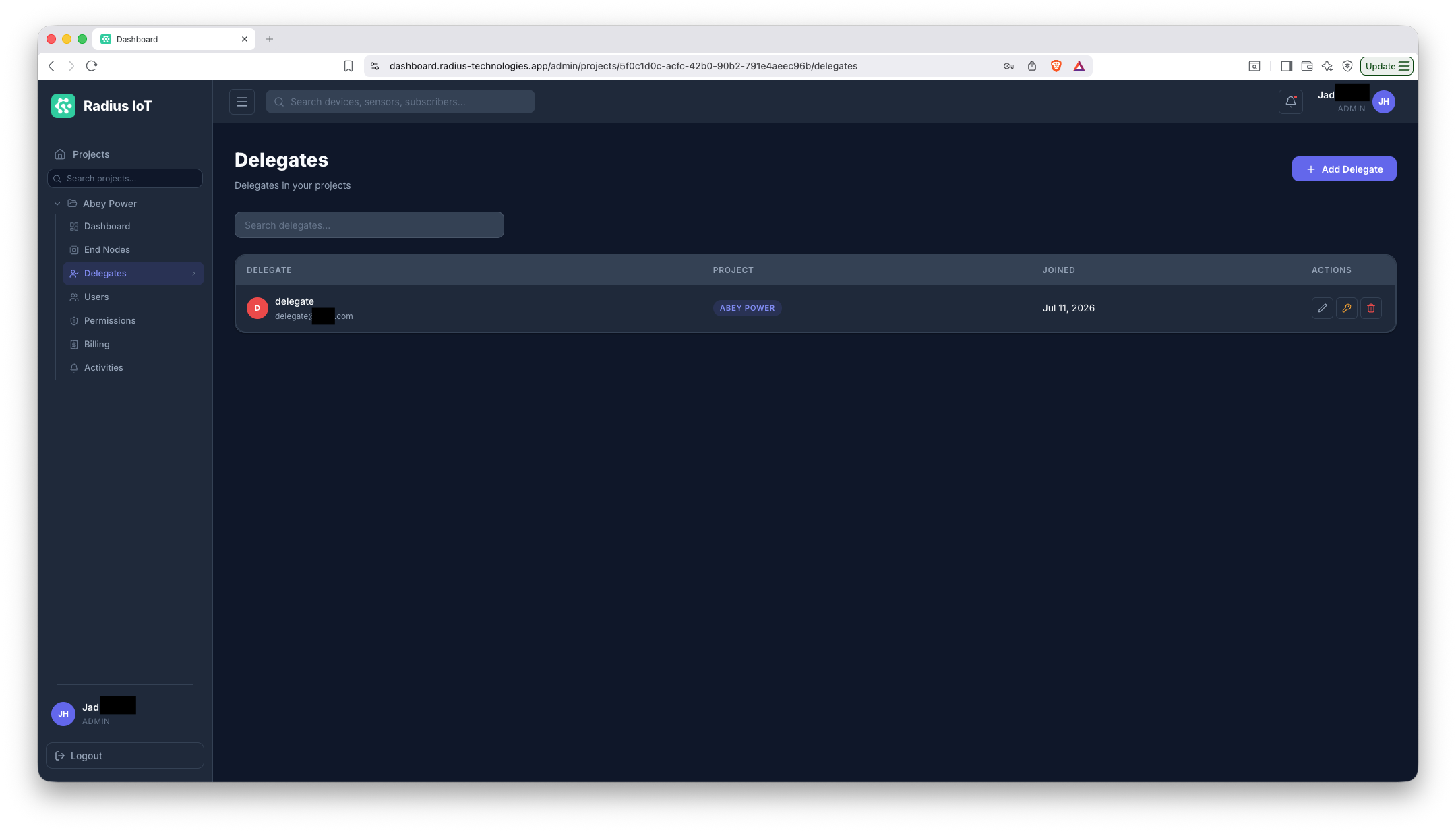 Delegate added to the project