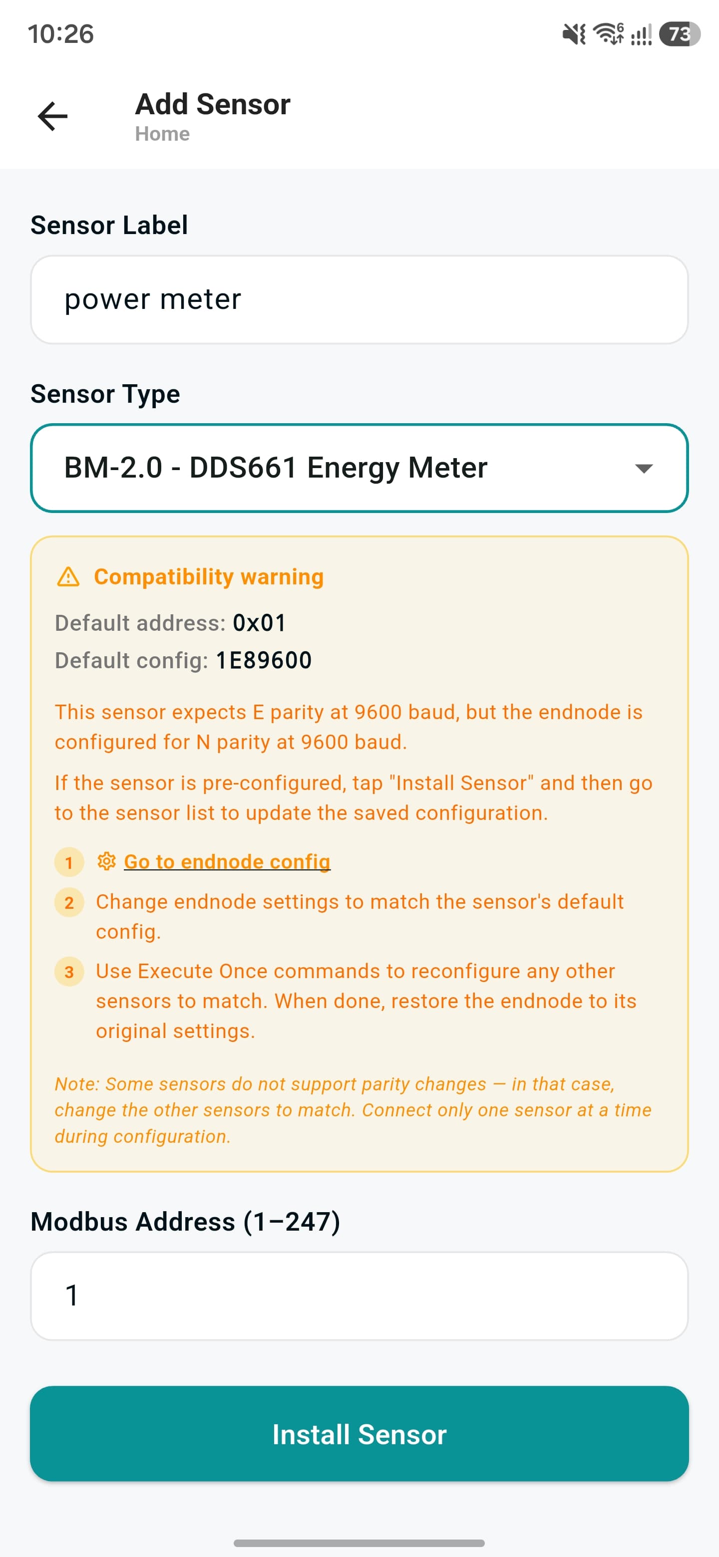 Compatibility warning with reconfiguration steps